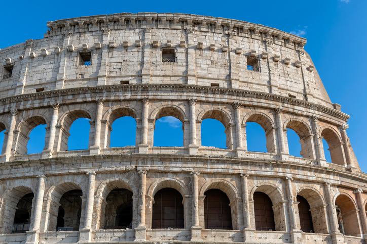 Famous Colosseum buildings in Rome, Italy