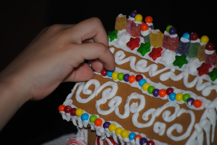 EatingGingerbread house