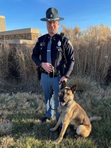 Image of New ISP K-9 Officer Knox and Handler Pair