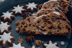 German Christmas pastries, cinnamon stars, dresdner stoller, chocolate gingerbread