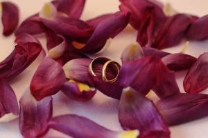 Leap year proposal ideas Wedding rings on flowers