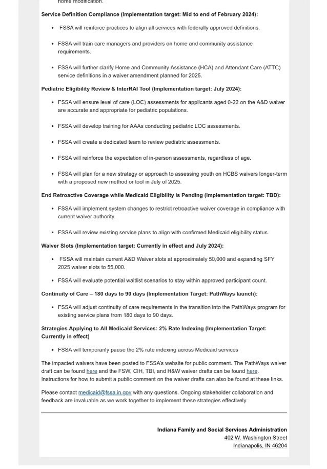 Image of FSSA Information Sent to Parents