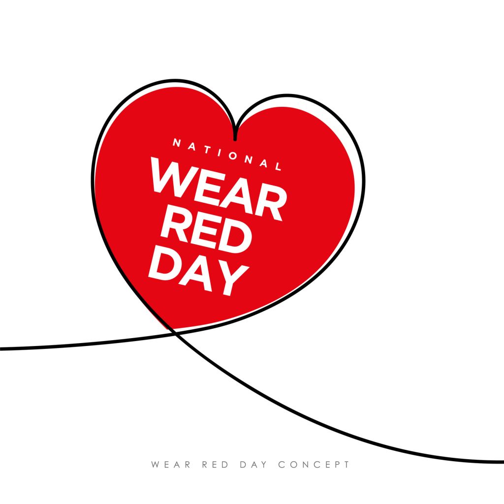 National Wear Red Day background. Vector stock illustration