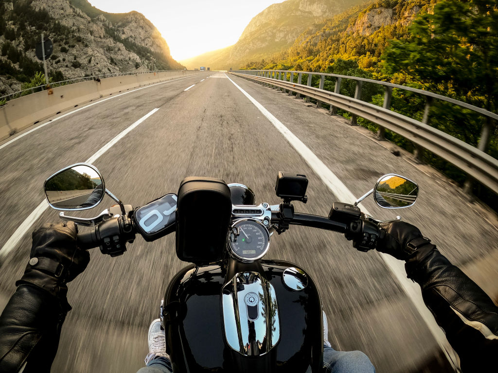 Harley Davidson On Highway
