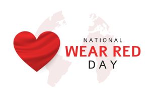 National Wear Red Day poster, card, background. Vector