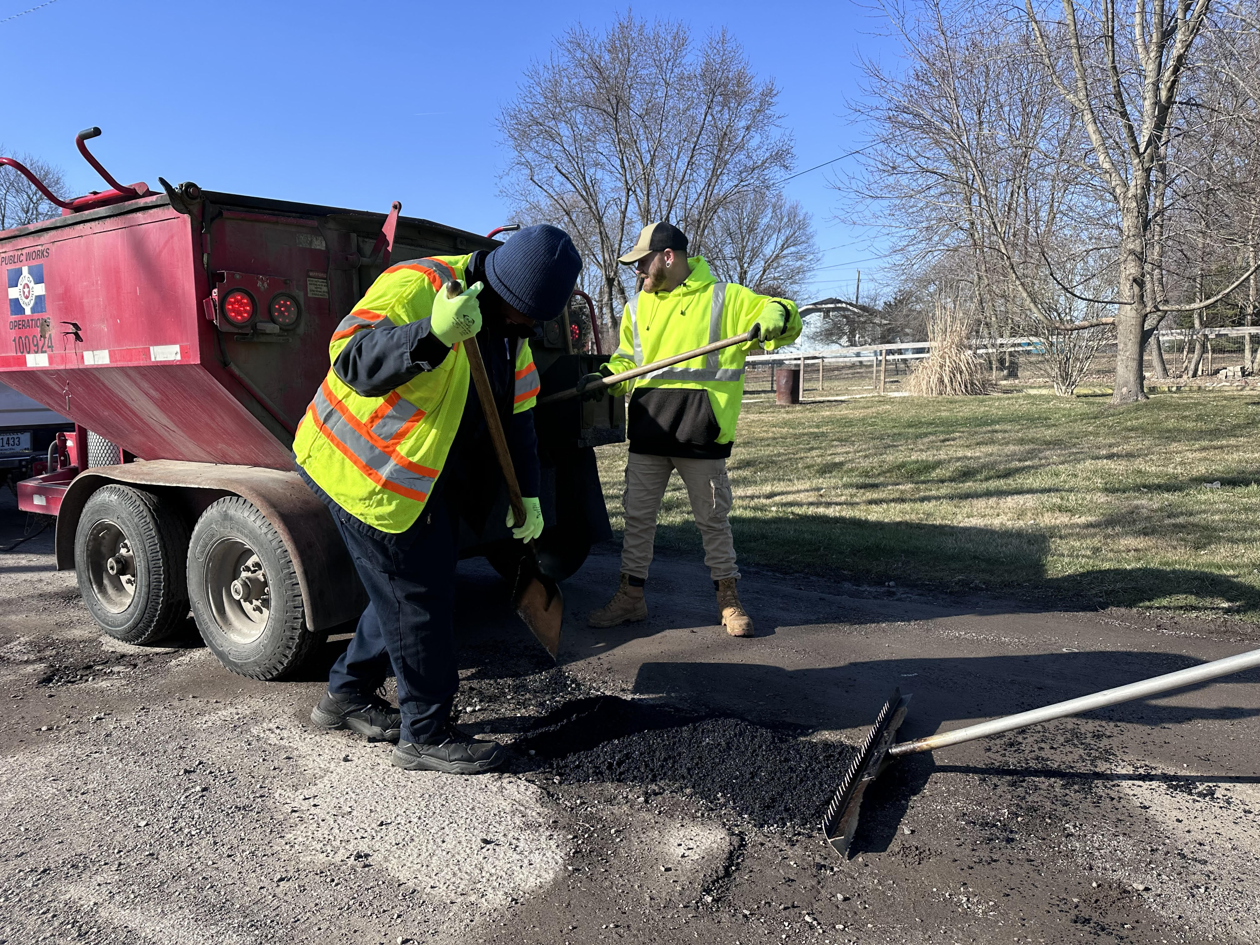 Indy Crews Filling Potholes
