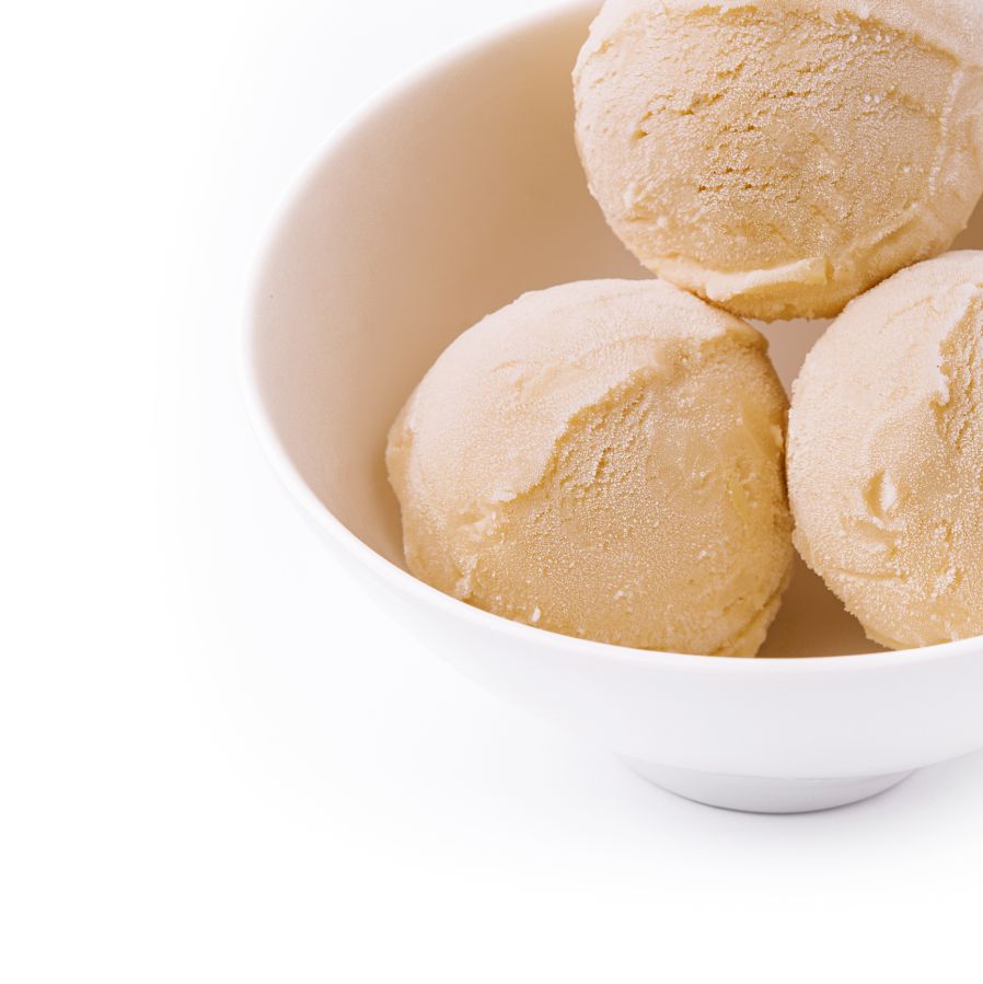 Frozen Vanilla Ice Cream in a Bowl