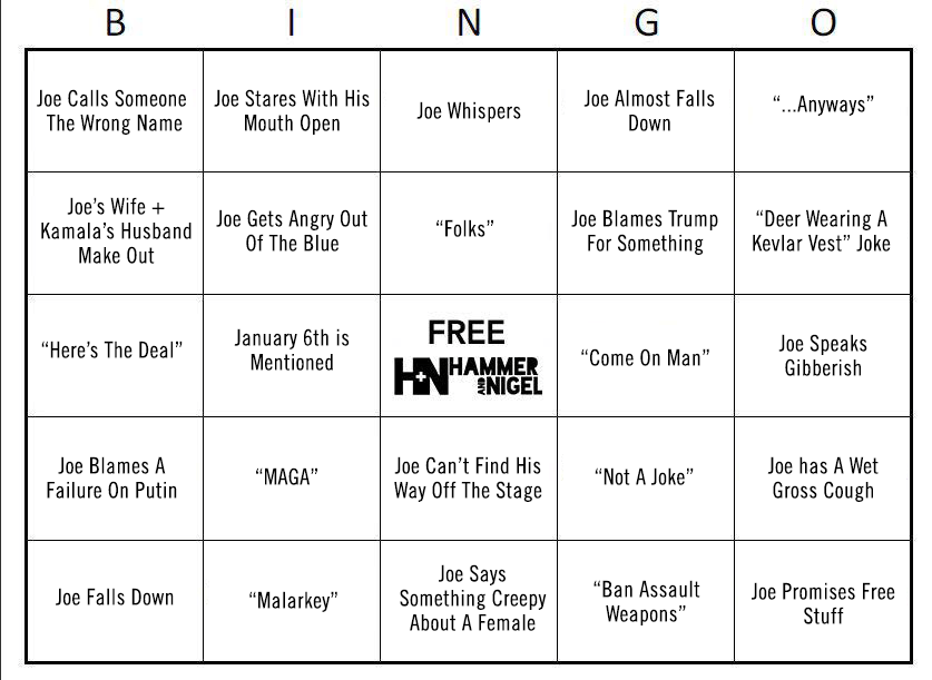 H&N 2024 State Of The Union BINGO Card (Download Here)