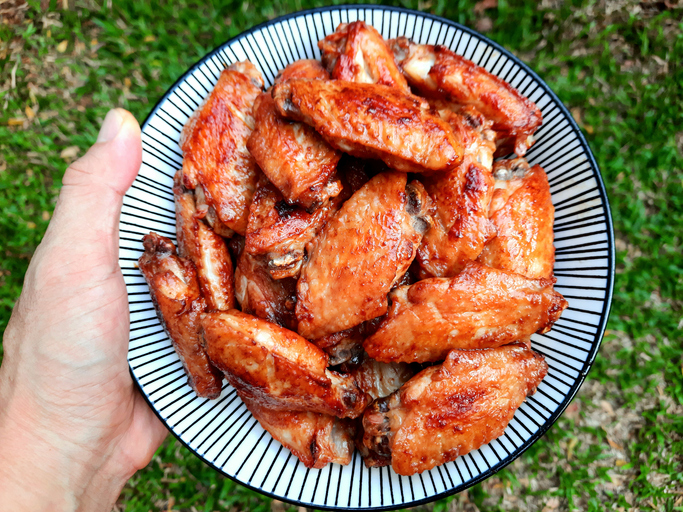 Deep Fried Chicken Wings on plate.
