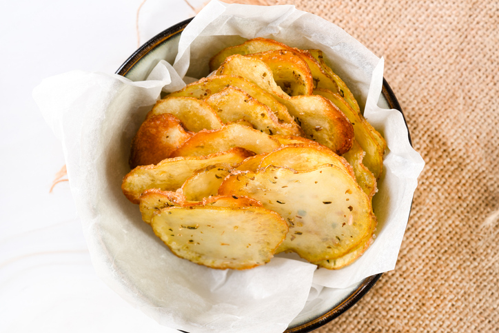 Homemade Potato Chips In a Bowl