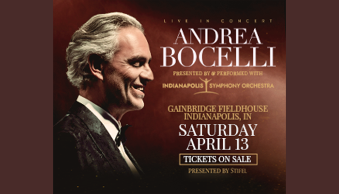 Andrea Bocelli is coming to Gainbridge Fieldhouse In Indianapolis