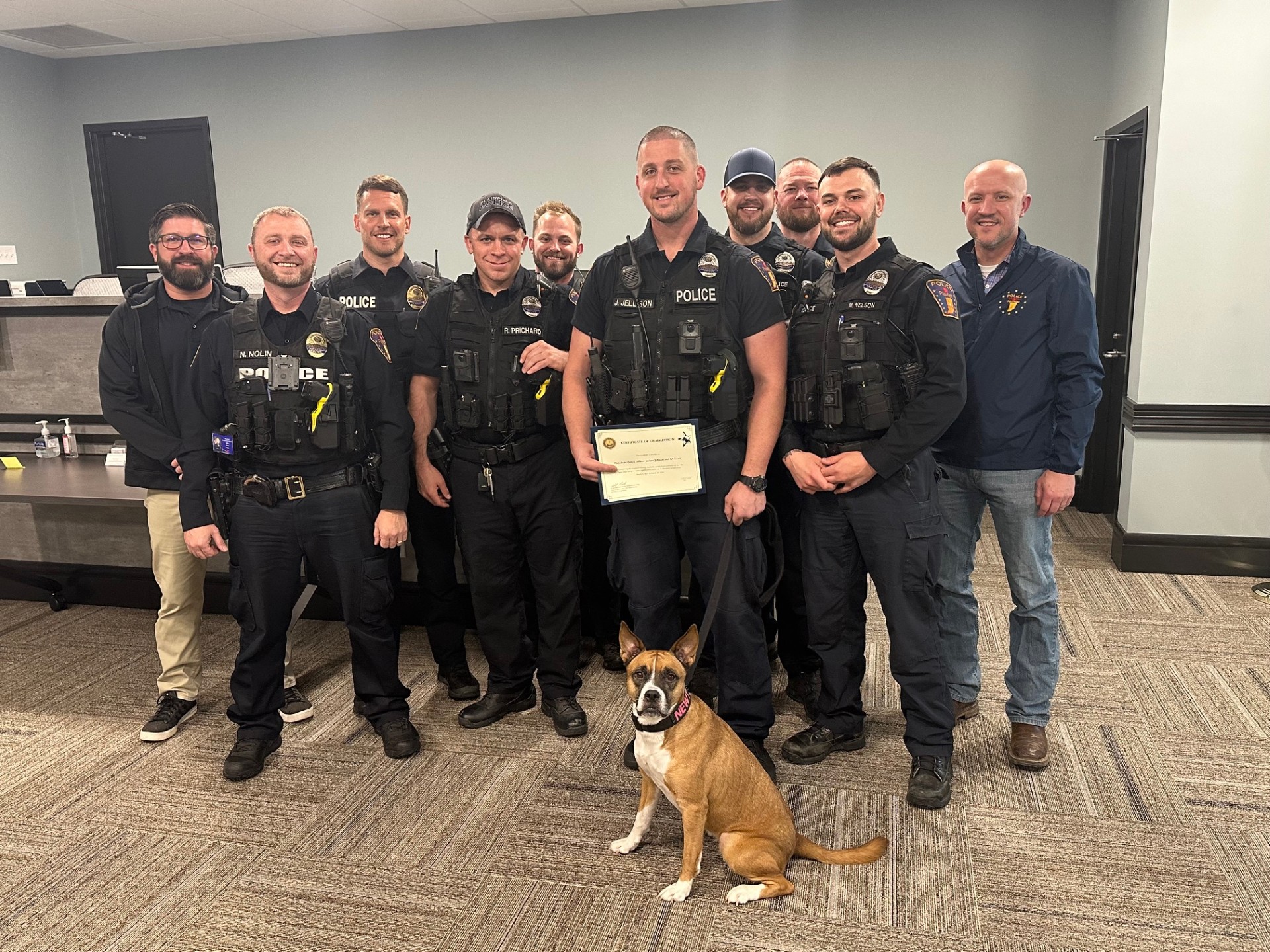 Newt Taking Another Photo with Plainfield Police Officers