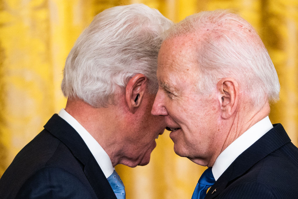 US President Joe Biden the 30th Anniversary of the Family and Medical Leave Act Former US President Bill Clinton Vice President Kamala Harris