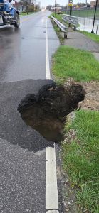 Sinkhole along Whiteland Road