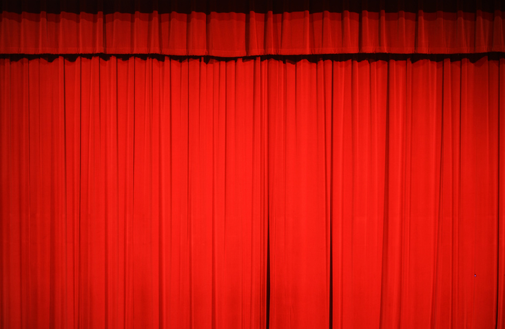 red stage curtain background for design