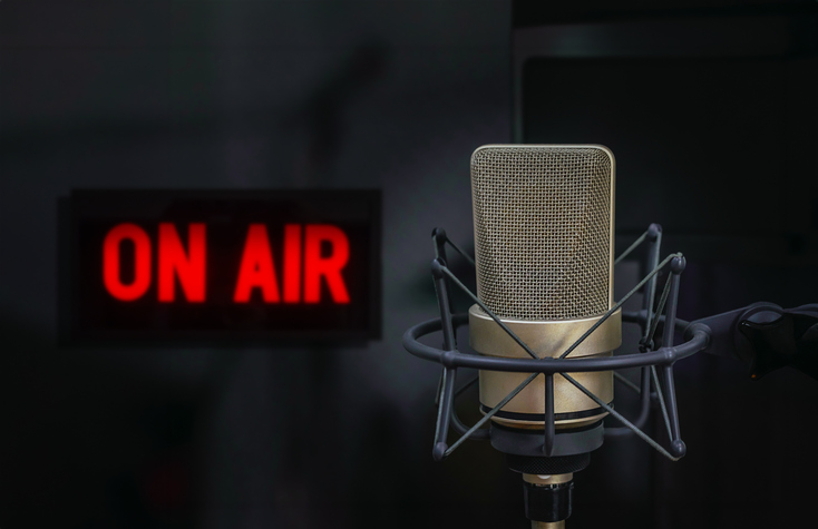 Professional microphone and on air sign