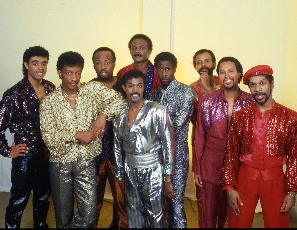American music group Kool and the Gang, members: Robert "Kool" Bell, Ronald "Khalis" Bell, George Brown, Dennis Thomas, Robert Mickens, Charles Smith, George Brown, Ricky West...