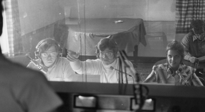 DePauw students on the air