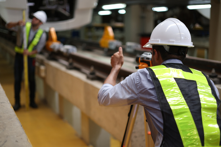 Experts are currently conducting ground-level surveys in metro parking areas using survey cameras to measure the level and ensure maximum safety at the electrical train maintenance workshop