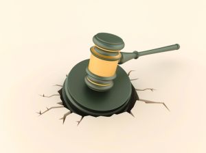 Legal Gavel with Crash Hole