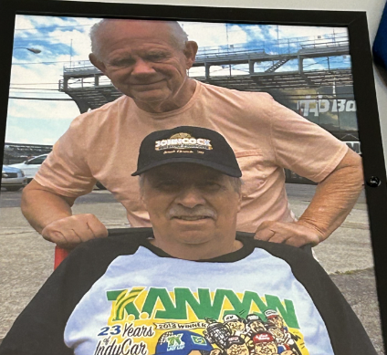 Robin Miller with Sportscaster Paul Page