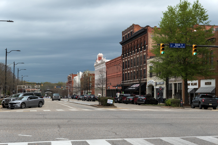 City street at small town of Montgomery