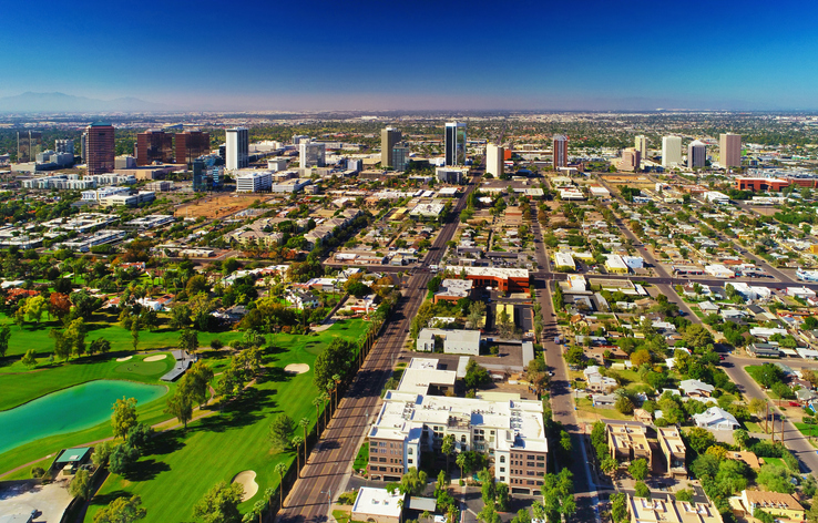 Midtown Phoenix Skyline Aerial