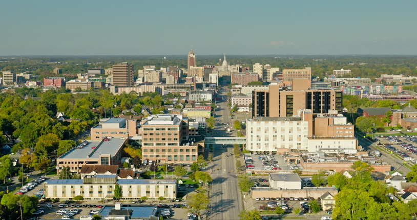 Aerial Shot of Lansing, Michigan
