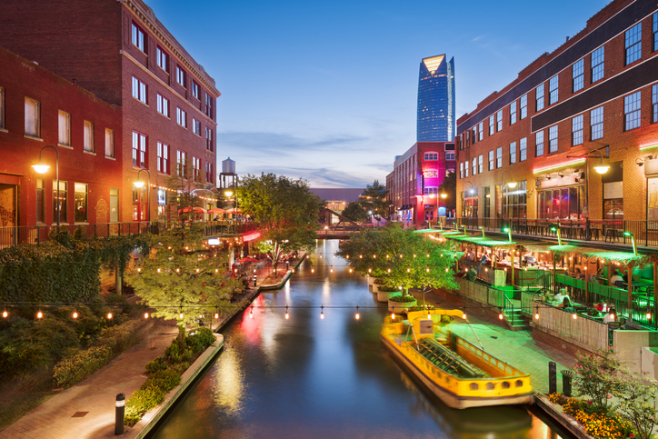 Oklahoma City, Oklahoma, USA Cityscape in Bricktown