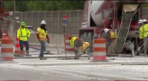Workers on I-465