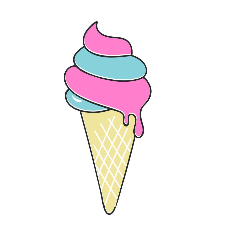 Ice cream. Colorful ice cream on white background.