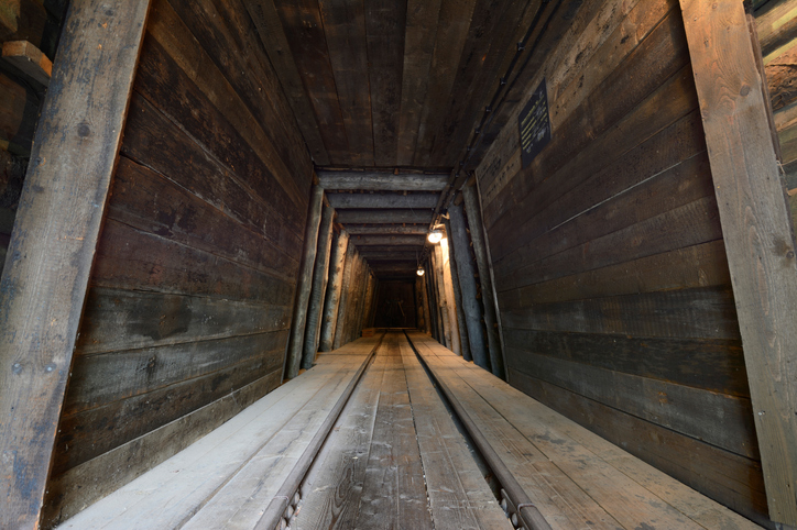 View of a mine shaft