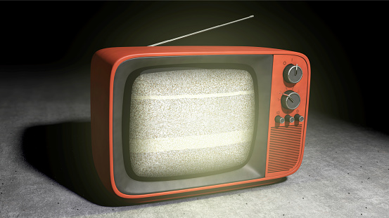 Retro television with picture disturbance