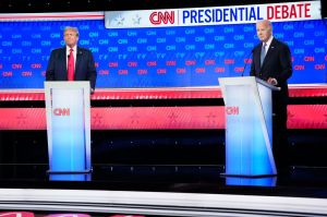 Atlanta, Georgia - June 27: Former president Donald Trump and P