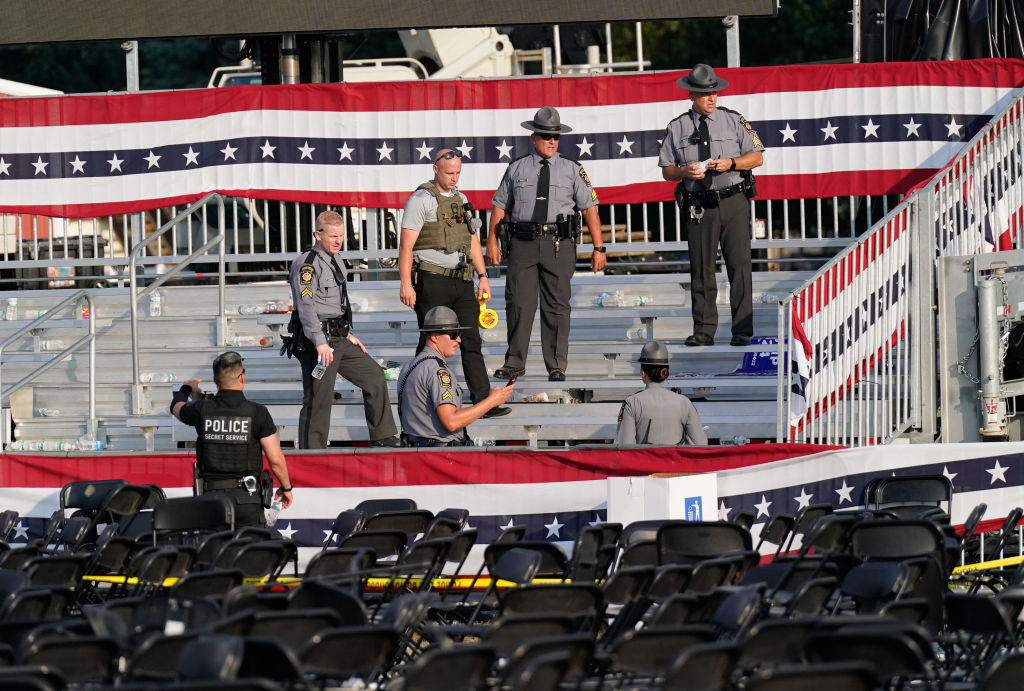 BUTLER, PENNSYLVANIA - July 13: Members of law enforcement at a