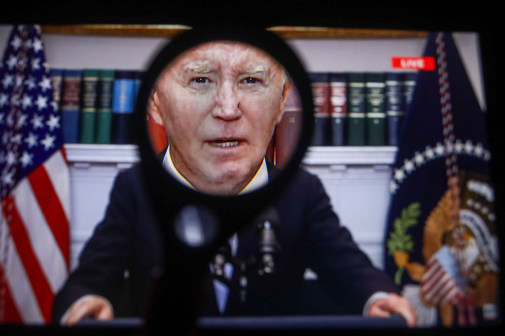 President Joe Biden speaks from the Oval Office