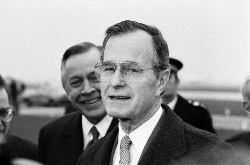 US Vice President George H W Bush At London Heathrow Airport 1984