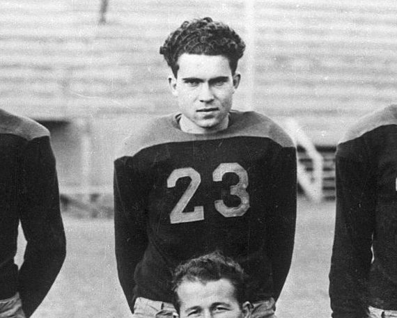 Richard Nixon and Football Players at Whittier College