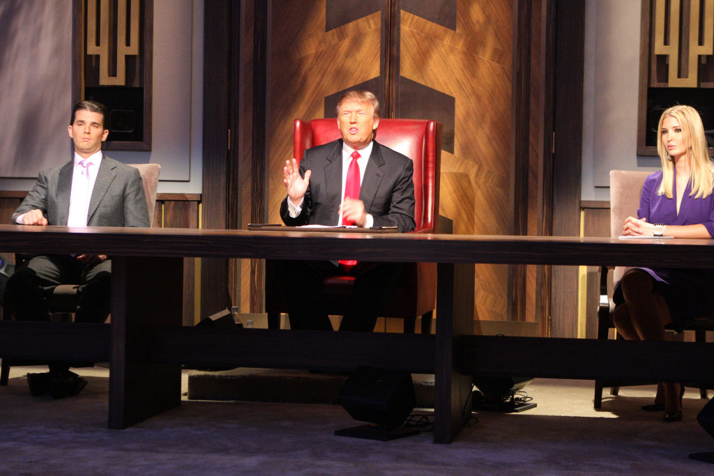 Bill Tompkins Donald Trump, Donald Trump Jr and Ivanka Trump The Celebrity Apprentice Season Finale 2009 Archive
