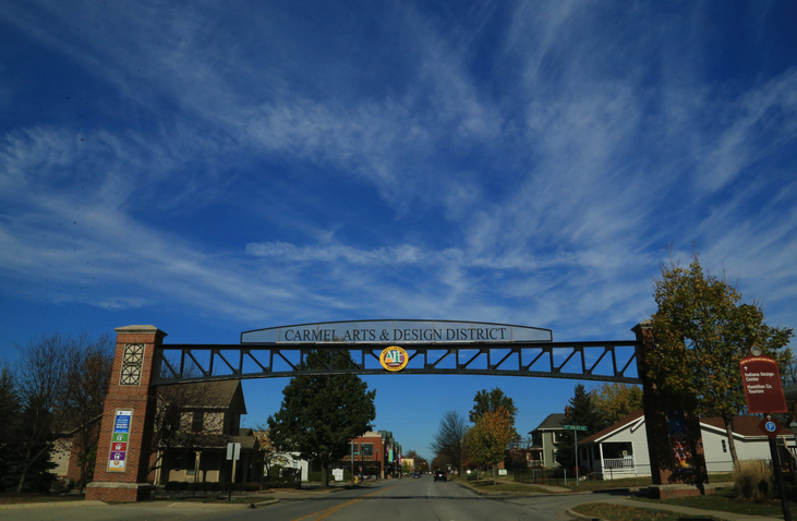 Welcome sign at Carmel Indiana