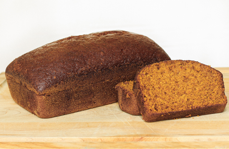 Homemade sweet pumpkin bread loaf