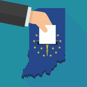 Election in the state of Indiana (flat design)