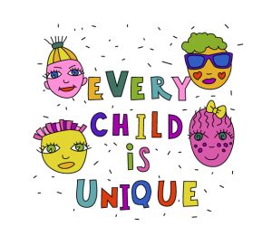Every child is unique. Neurodiverse kids. Human experience diversity.