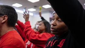 Striking UAW Members Hold Rally At Chicago Union Hall