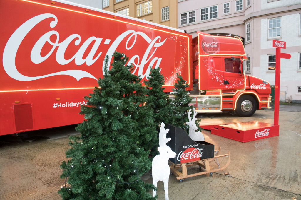The Coca-Cola Truck On The South Bank Today:.Coca-Cola'S Touring Christmas Truck Has Stopped Over In London To Host Two Winners Of The Ultimate Festive Sleepover. The Pair Will Spend Tonight In The Truck, Which Has Been Parked In A Secret Central London L