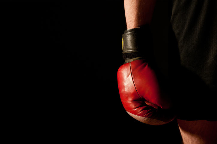 A hand in the boxing glove