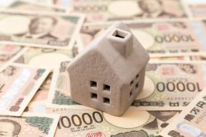 Money and model house.