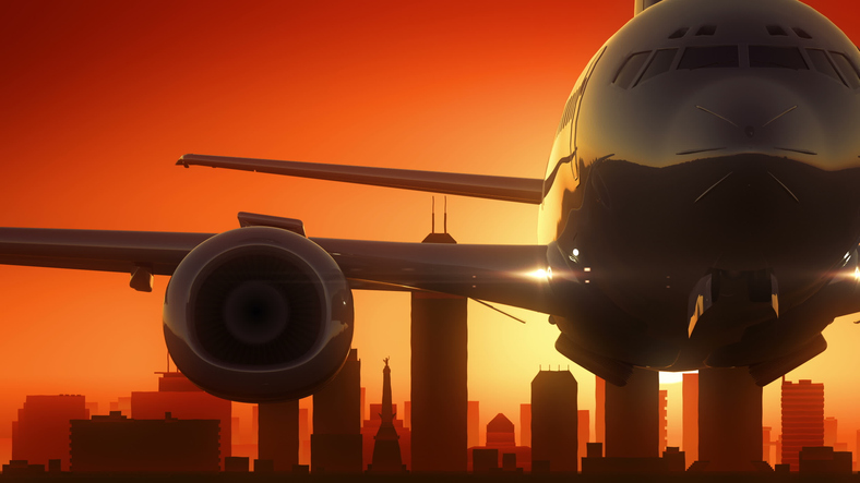 Indianapolis Indiana USA America Skyline Sunrise Take Off