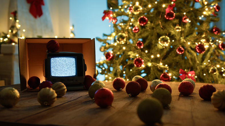 Vintage noise television in the box