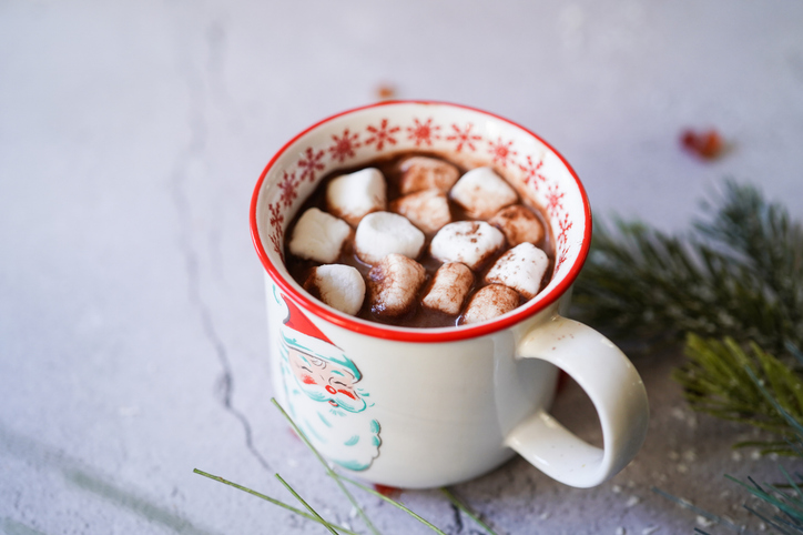 Homemade hot chocolate with marshmallows